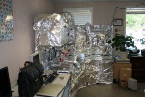 office prank -- foiling a desk