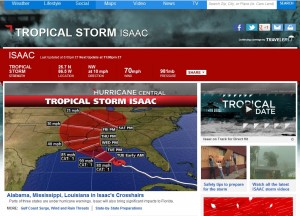 Hurricane Isaac tracking on weather.com