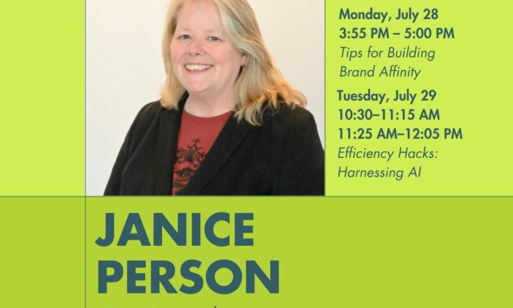 Janice Person speaker at the Ag Media Summit, Harnessing AI and Branding